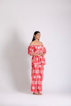 Paloma Tiered Printed Faille Pant and Top Set – view 2