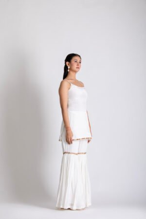 Off White Pure Crepe Gharara Set – view 2