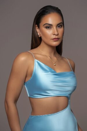 Aqua Tempting Teardrop Cutout Dress – view 2