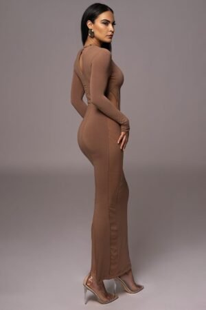 Pecan Elegance Maxi Dress – view 2