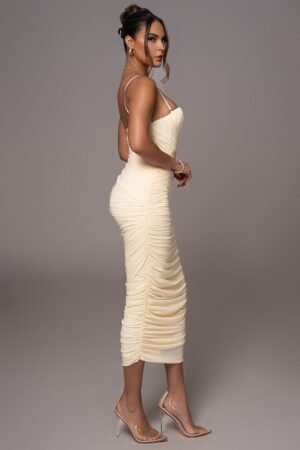 Cream Mesh Midi Dress – view 2