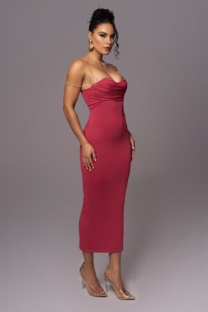 Pink Drape Midi Dress – view 2