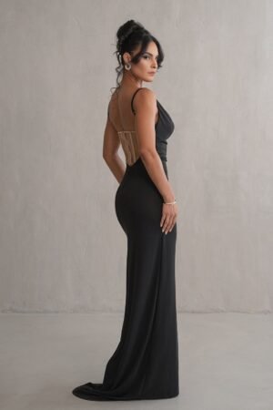 Black Cami Straps Maxi Dress – view 2