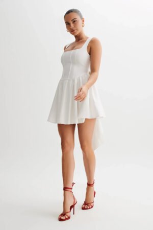 Vintage Charm White Mini Dress – view 2