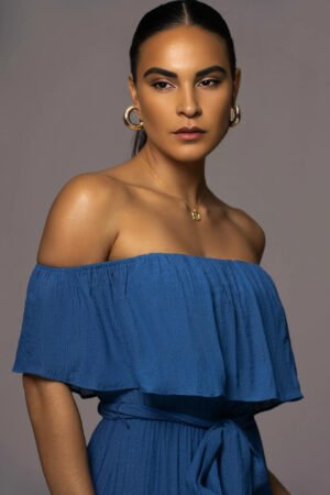 Seaside Serenity Blue Linen Maxi Dress – view 2