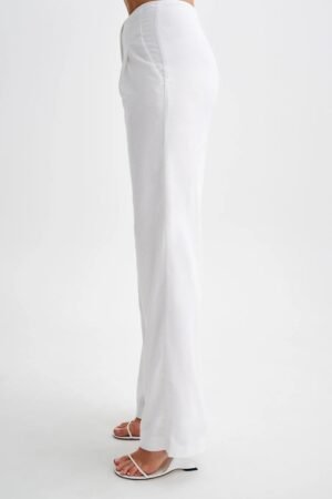Pastel Elegance White Linen Pants – view 2