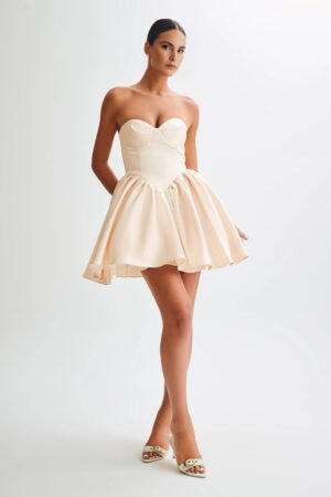 Valentina Corset Gold Mini Dress – view 2