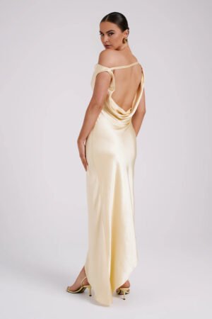Seraphina Asymmetrical Butter Slip Dress – view 2