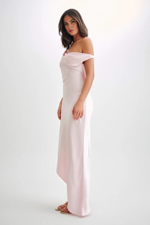 Seraphina Asymmetrical Pale pink Slip Dress - Image 2