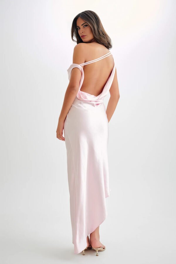 Seraphina Asymmetrical Pale pink Slip Dress - Image 3