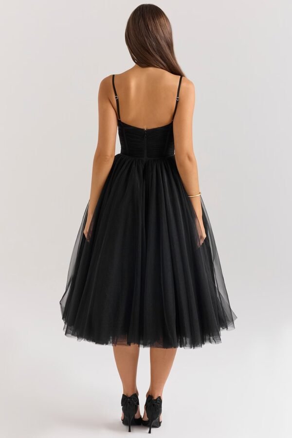 Whimsical Bow Black  Midi Dress - Image 5