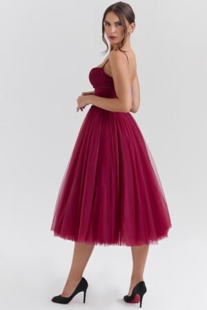 Whimsical Bow Cabernet Midi Dress – view 2