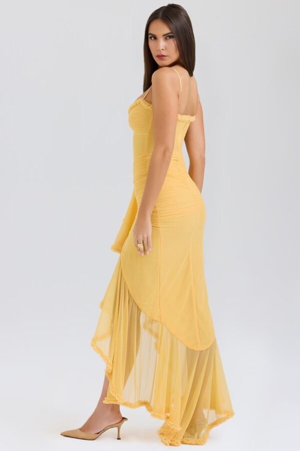 Waterfall Elegance Apricot Gown - Image 2