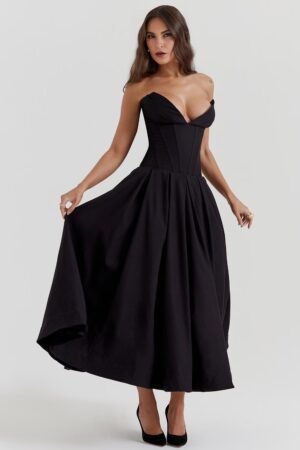 Iconic Sculpted Black Midi Dress – view 2