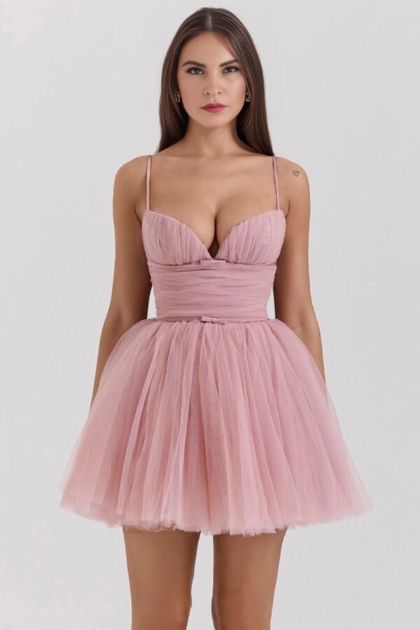 Whimsy Ruched Mini Dress - Image 3