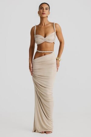 Rope Detail Gold Marble Bandeau Top – view 2