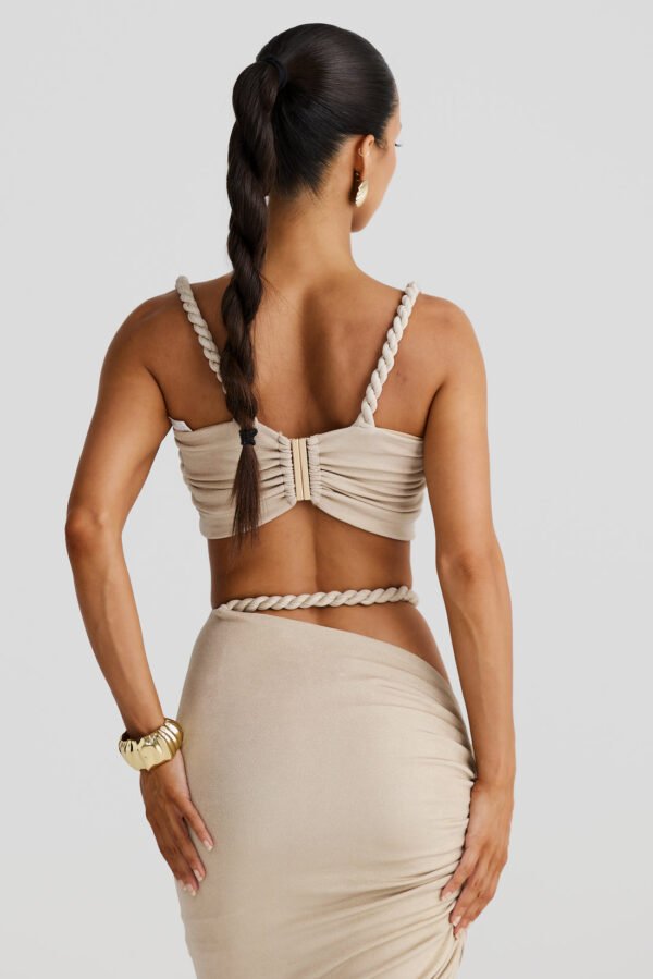Rope Detail Gold Marble Bandeau Top - Image 6