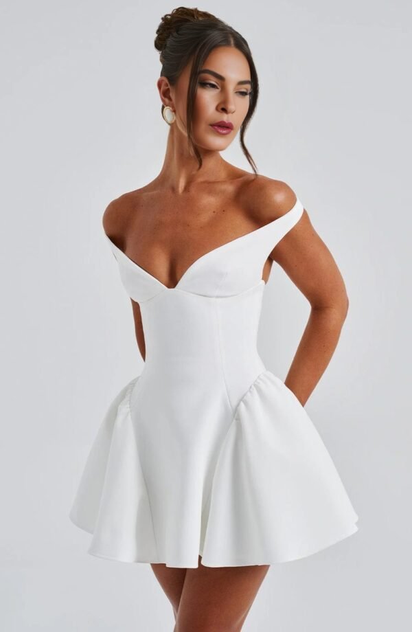Bardot Tulle Ivory Mini Dress - Image 2