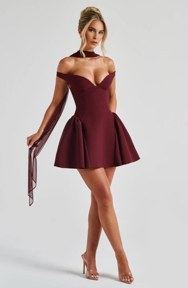 Bardot Tulle Cherry Mini Dress - Image 3
