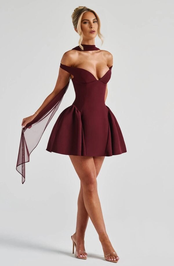 Bardot Tulle Cherry Mini Dress - Image 4