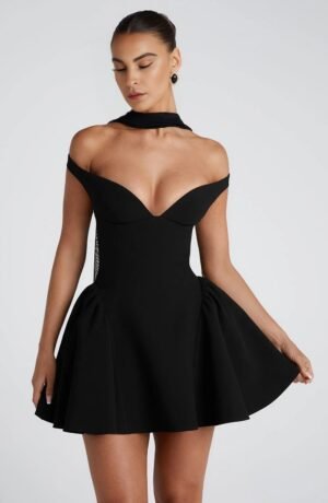 Bardot Tulle Black Mini Dress – view 2