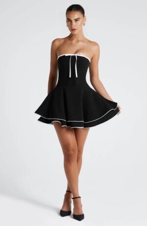 Monochrome Charm Mini Dress