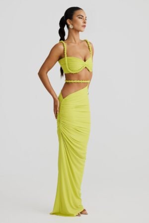 Rope Detail Chartreuse Bandeau Top – view 2