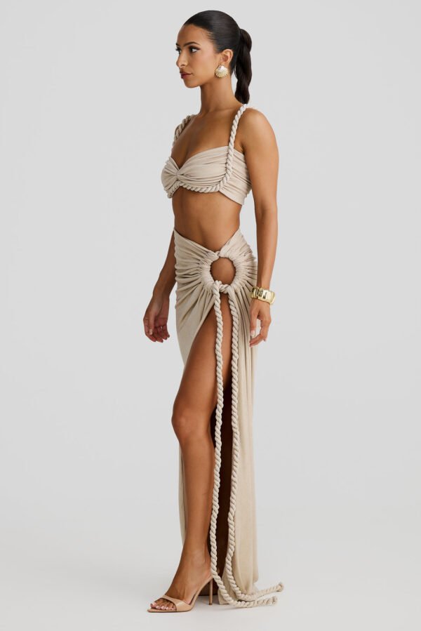 Rope Detail Gold Marble Bandeau Top - Image 4