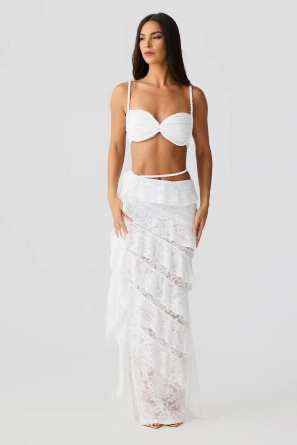 Rope Detail White  Bandeau Top - Image 3