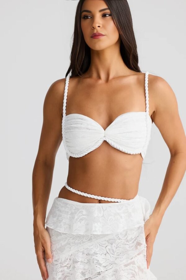 Rope Detail White  Bandeau Top
