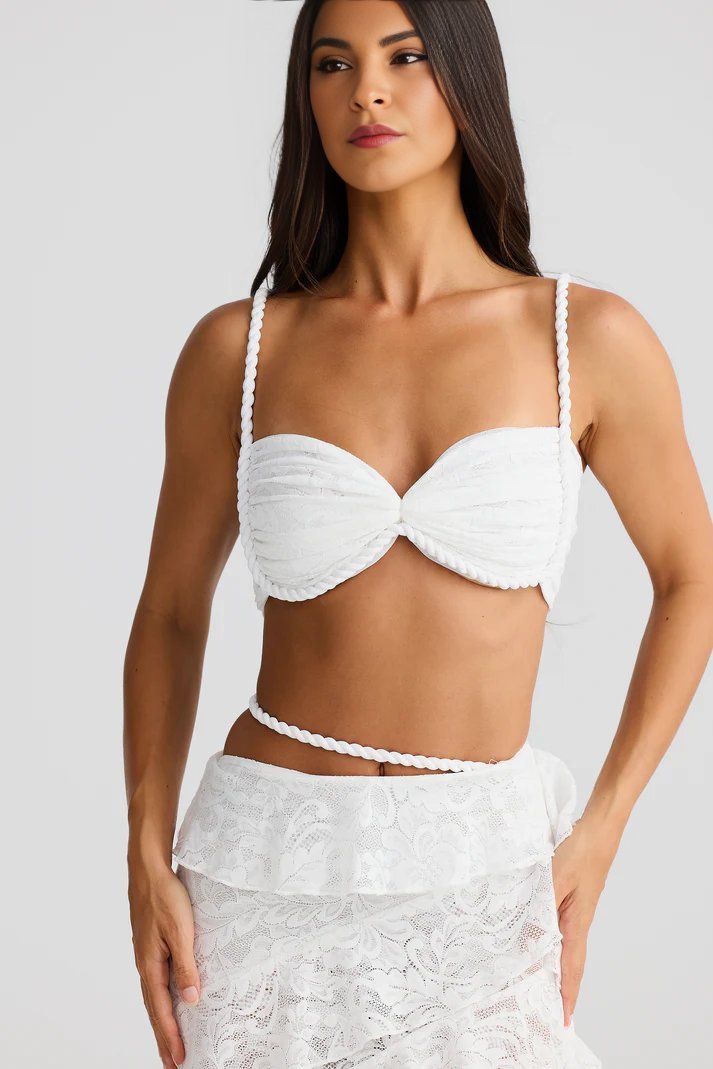 Rope Detail White  Bandeau Top