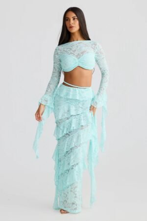 Isla Sky Blue Lace Top – view 2