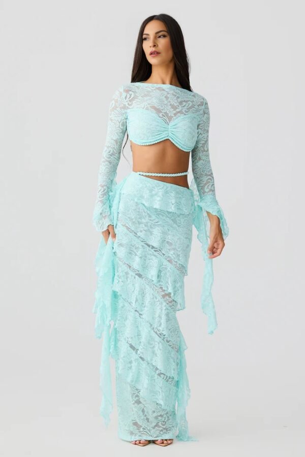 Isla Sky Blue Lace Top - Image 4