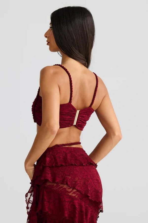 Rope Detail Red  Bandeau Top - Image 5