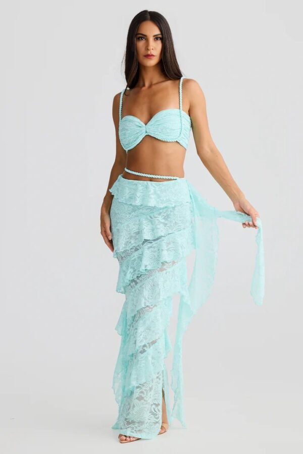 Rope Detail sky Blue  Bandeau Top - Image 5