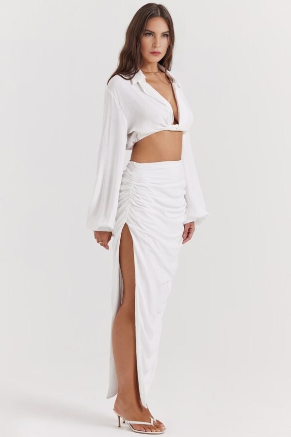 Solene Linen White Skirt - Image 6