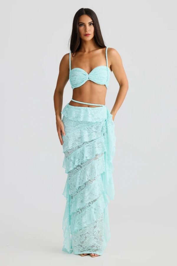 Rope Detail sky Blue  Bandeau Top - Image 3