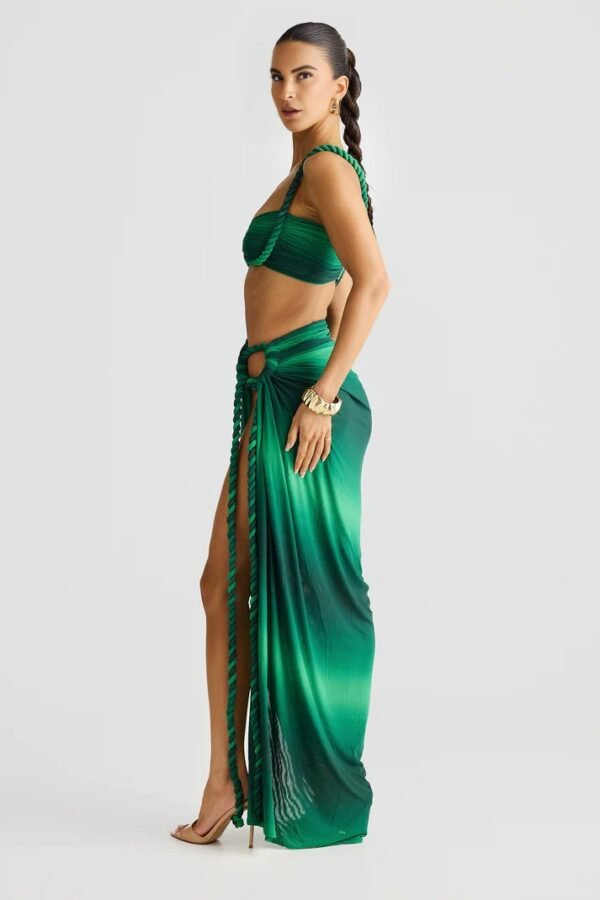 Rope Detail Green Ombre Bandeau Top - Image 4
