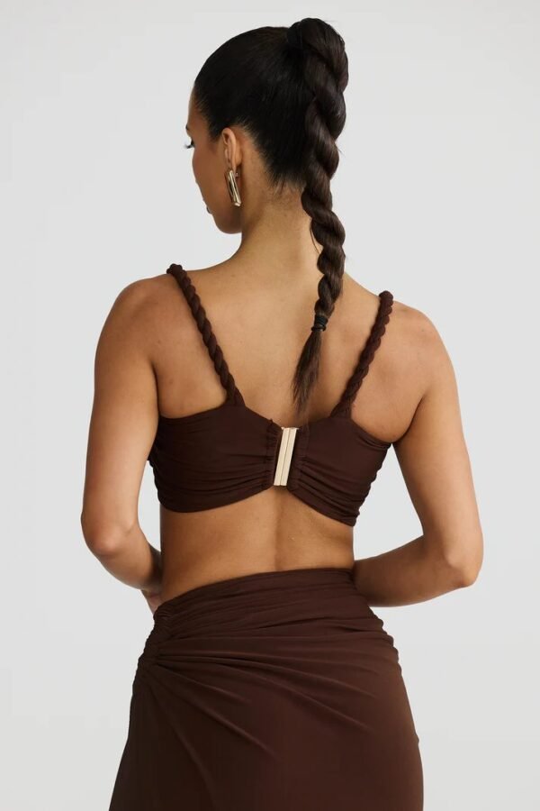 Rope Detail Brown Bandeau Top - Image 5