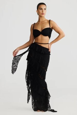 Rope Detail Black Bandeau Top – view 2