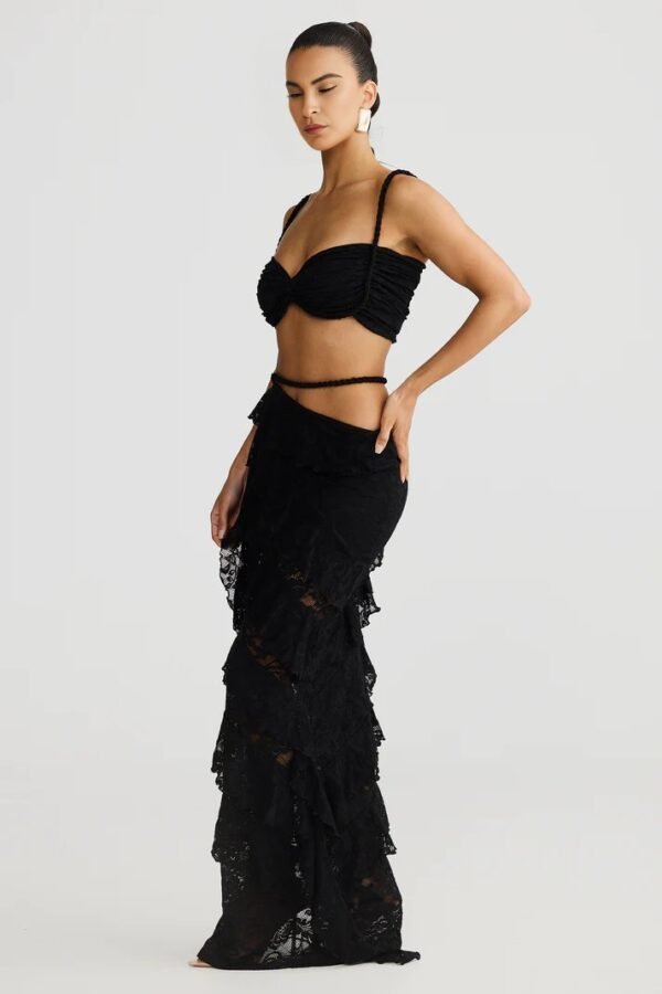 Rope Detail  Black Bandeau Top - Image 3