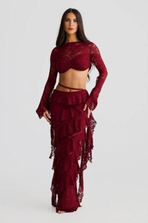 Isla Red Lace Top – view 2