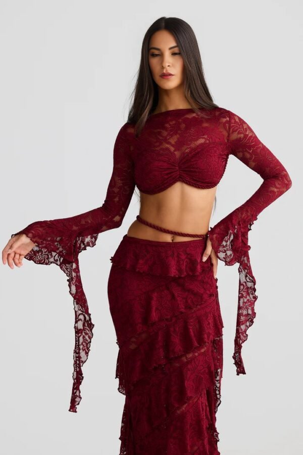 Isla Red Lace Top