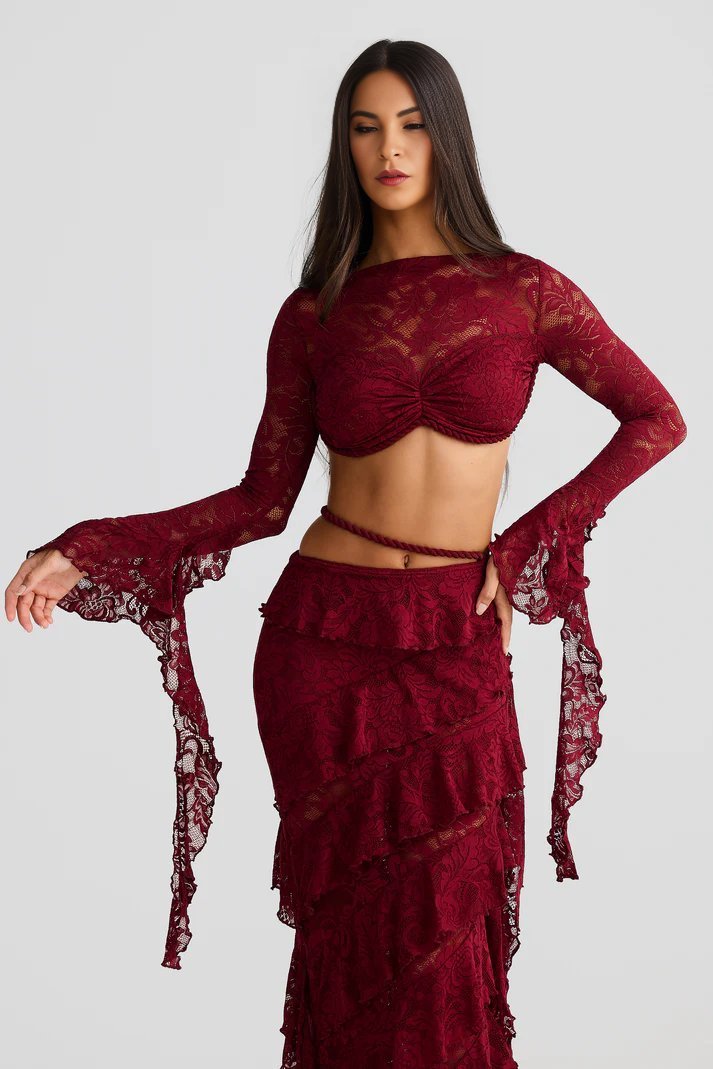 Isla Red Lace Top