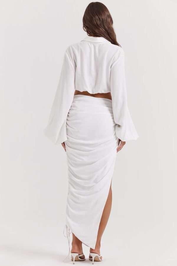 Solene Linen White Skirt - Image 2