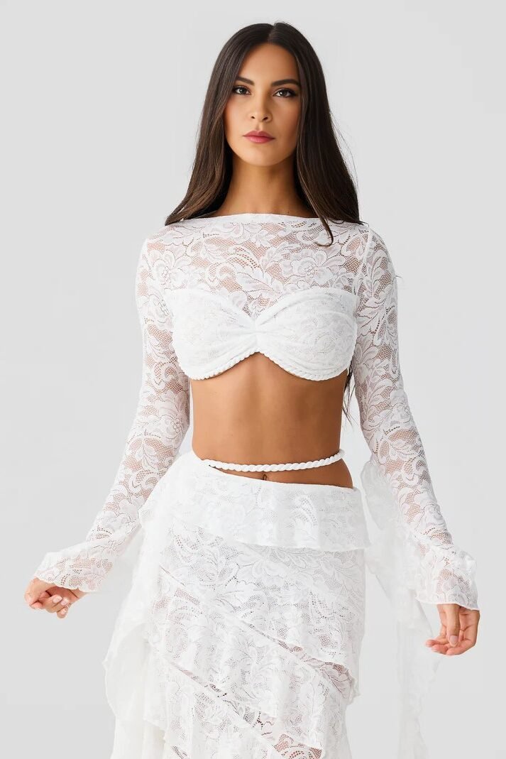 Isla White Lace Top