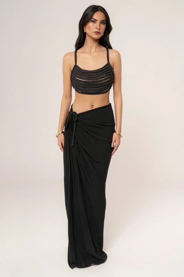 Woven Whisper Black Top - Image 3
