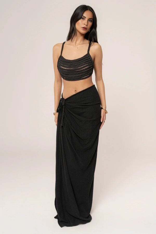 Woven Whisper Black Top - Image 2