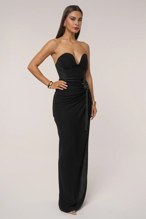 Black Linen Skirt Set - Image 3