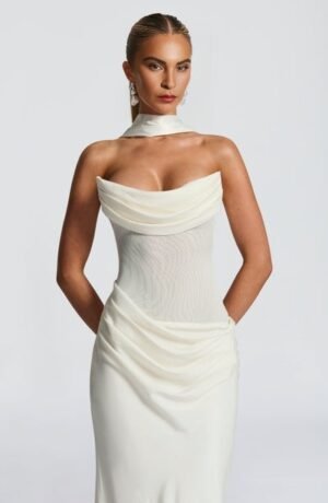 Elara Cowl Black Maxi Dress – view 2